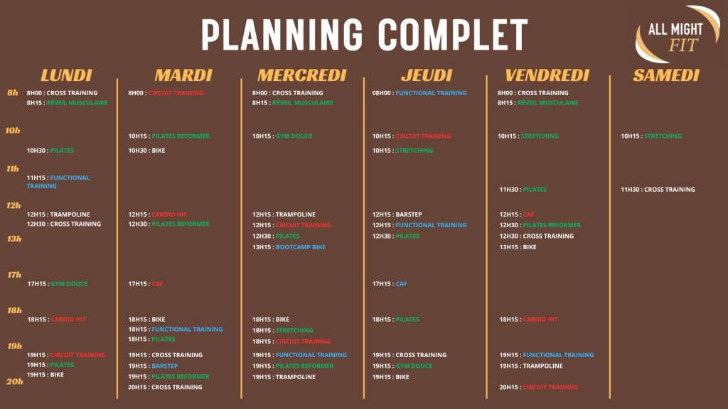 planning complet all might fit poitiers