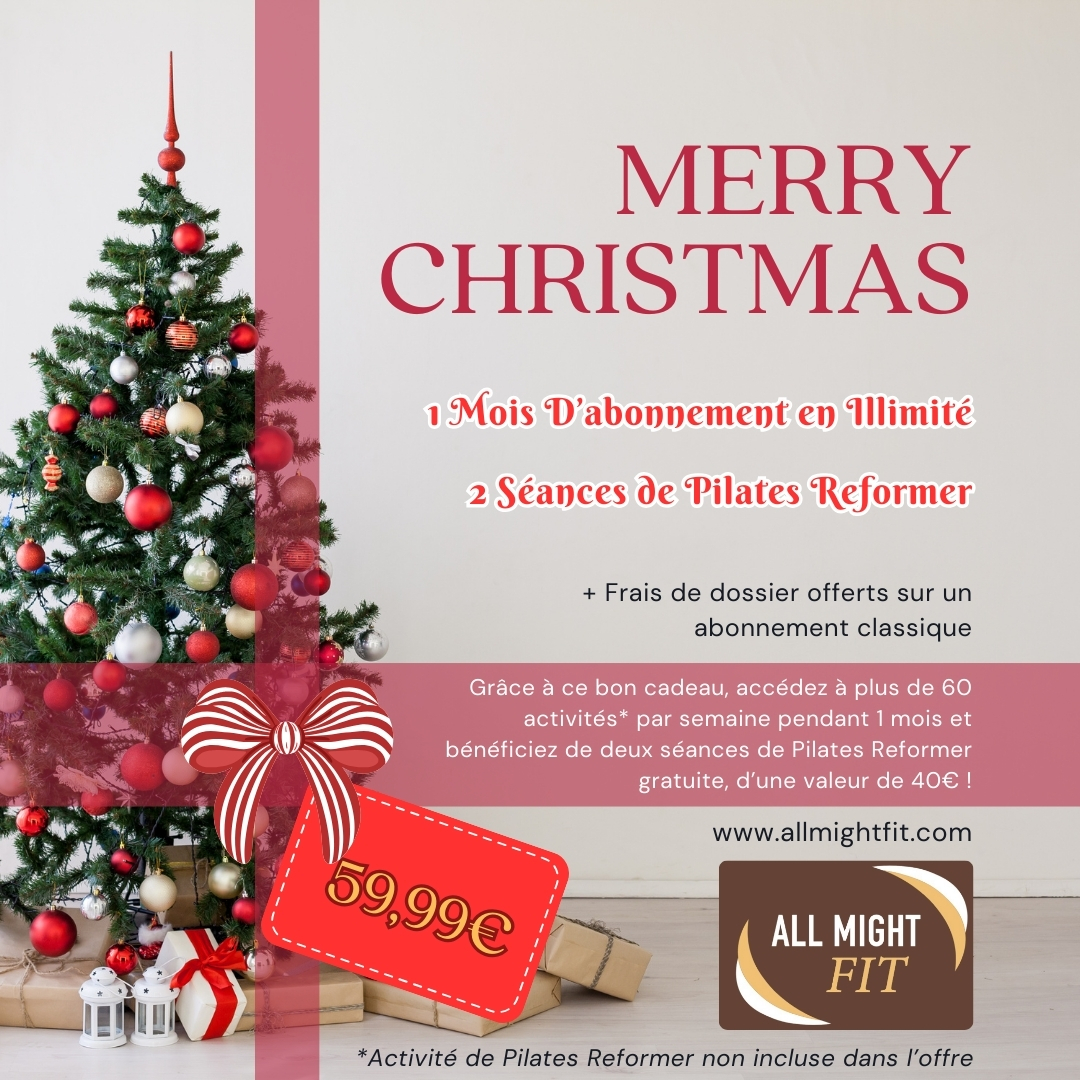 Offre Noël Cours collectifs Poitiers 59,99€ - 1 mois en illimité + 2 séances de pilates reformer